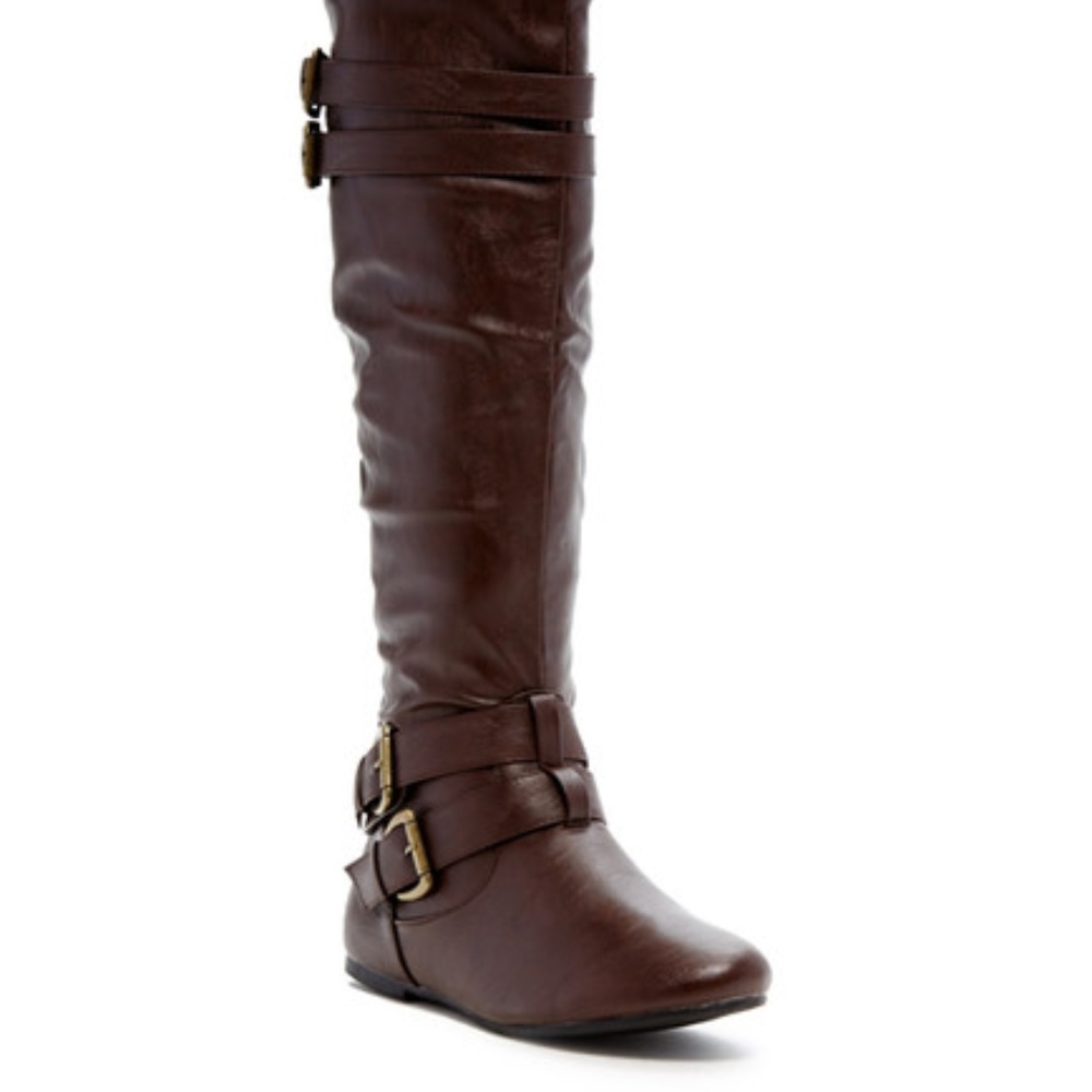 West Blvd Kinshasa Above the Knee Boots Brown NEW